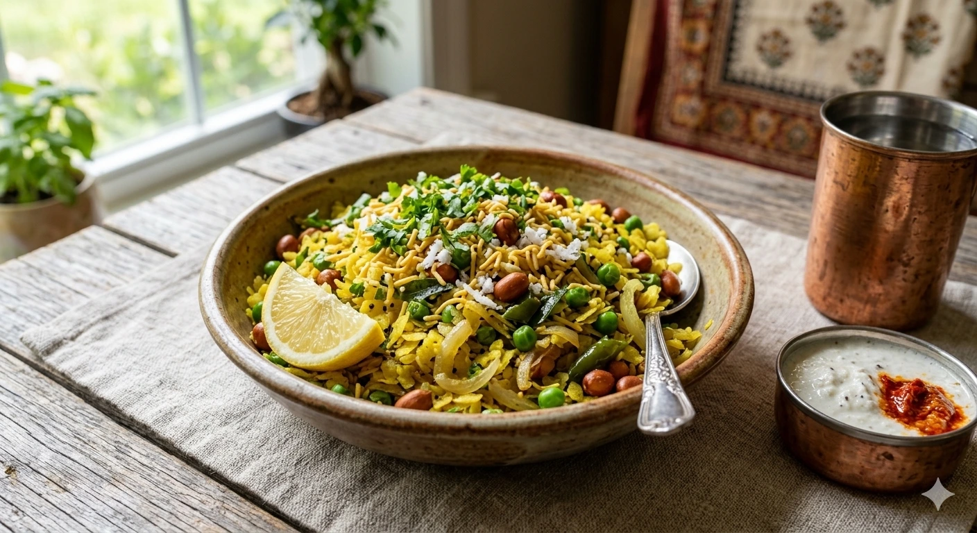 Collection of 15-minute Indian breakfast recipes including Poha and Upma